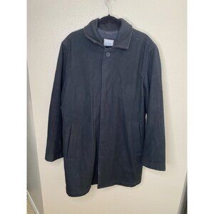 Vintage Gap Mens Wool-Blend Coat Black Large Size Classic Style Warm Outerwear